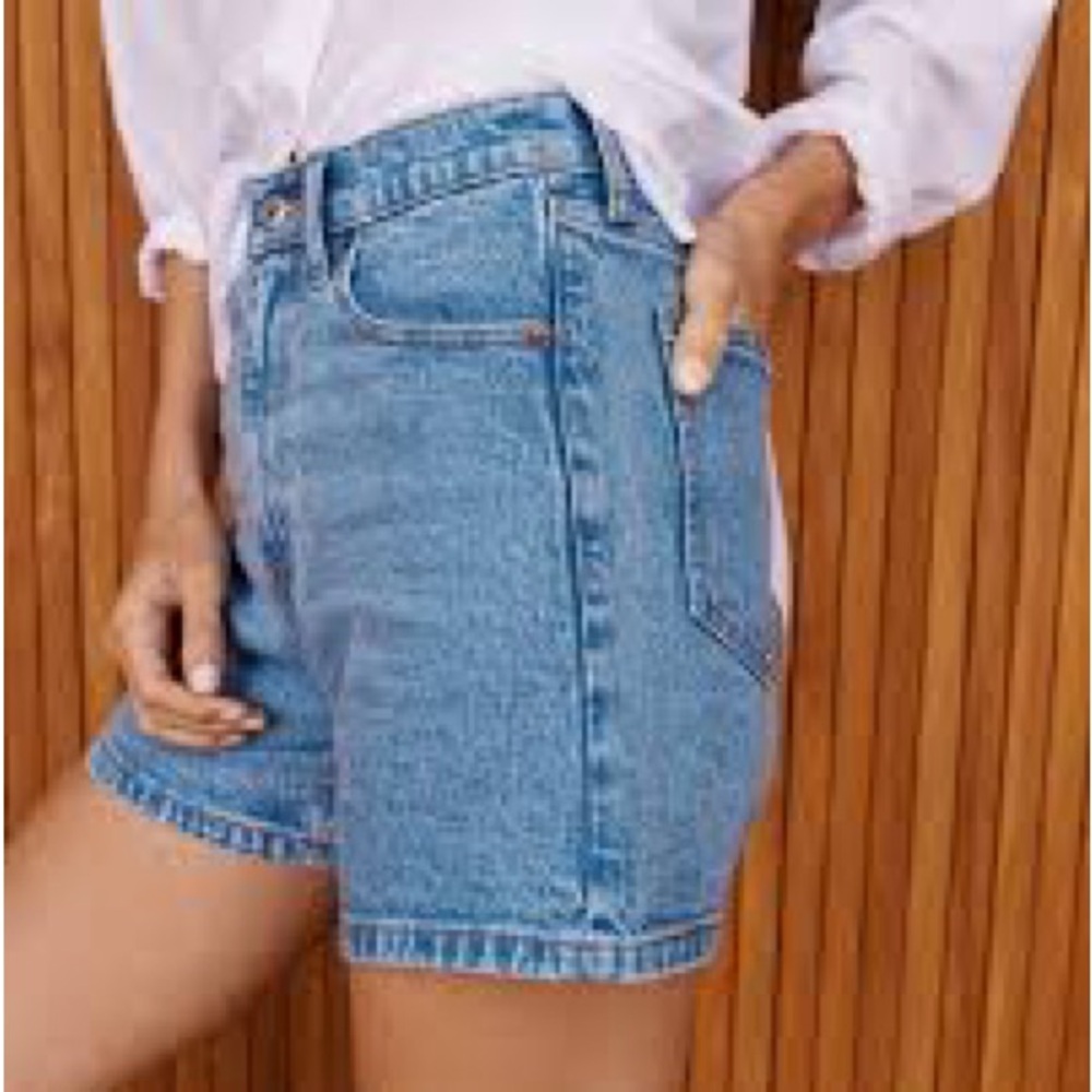 Abercrombie & Fitch High-Waist Light Blue Denim Shorts - Picture 7 of 10